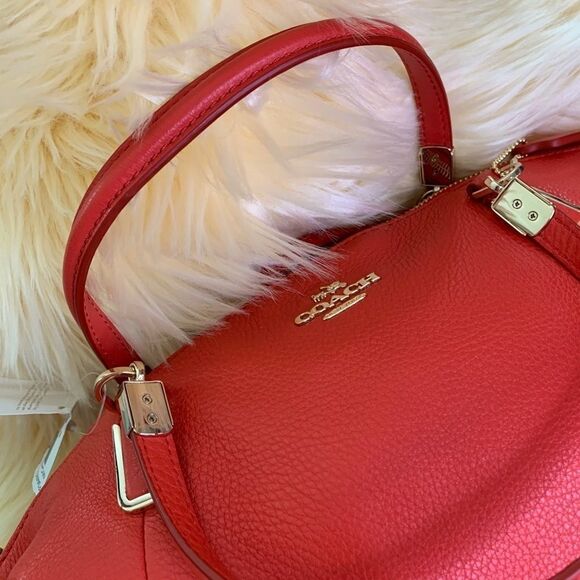 Coach Pebbled Cardinal Leather Kelsey Handbag - Picture 10 of 15